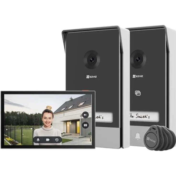 EZVIZ HP7 2 Entry Kit, Video-Türsprechanlage mit 7" Touchscreen, 2K und 2 Klingeltastern, kabelgebunden – Bild 1