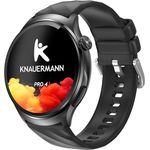 Knauermann PRO 4 EKG-Gesundheitsuhr mit Telefonfunktion, Smartwatch in Schwarz, Puls, Blutdruck, Blutsauerstoff, HRV, Schlafanalyse, Silikonarmband
