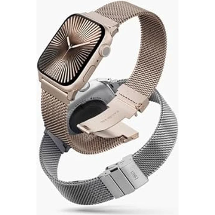 Uniq Strap Dante Pro, Uhrenarmband aus Edelstahl in metallic rose für Apple Watch 42/41/40mm, Gold – Bild 3