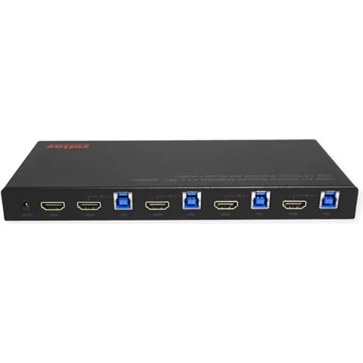 ROLINE KVM Switch, 4-Port HDMI 4K, USB, 1 User für 4 PCs, mit 3-Port USB-Hub und rutschfesten Gummifüßen – Bild 3