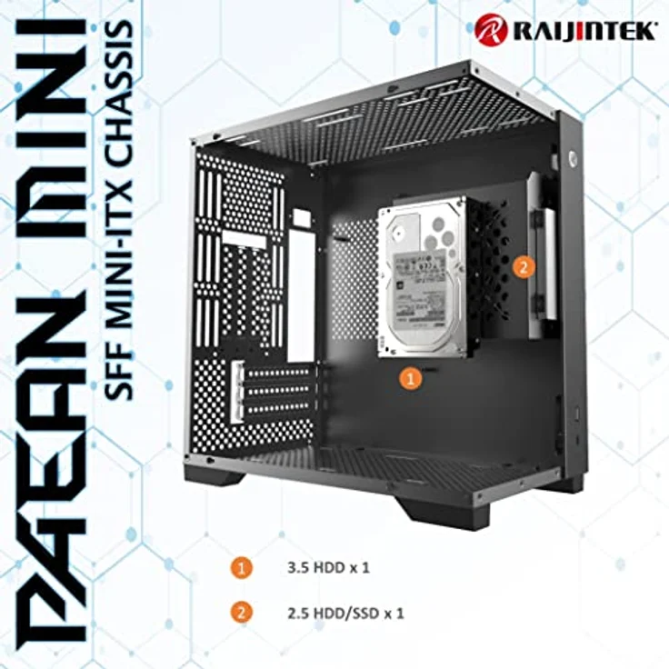 RAIJINTEK PAEAN MINI Tower-Gehäuse, schwarz, Tempered Glass – Bild 6