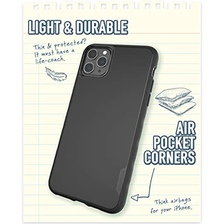 Silk Smartish Apple iPhone 11 Pro Max (6.5'') Grip Case Hülle - BASE GRIP Bumper - Leichte, schlanke Schutzhülle - ''Kung Fu Grip'' - Black Tie Affair - SLK-BG19P-BLACK - Preisvergleich – Bild 5