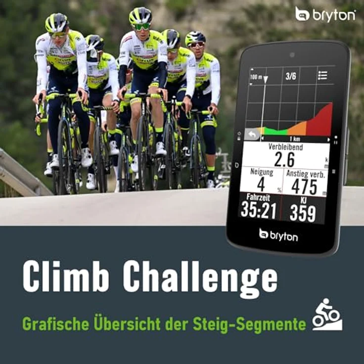Bryton Rider S800T Bundle Fahrradcomputer mit Herz, Tritt- und Geschwindkeitssensor, 3.4" MIP Farbdisplay, 36 Stunden Akkulaufzeit – Bild 4