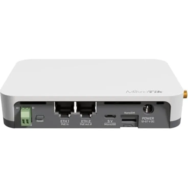 MikroTik KNOT LR9 Kit, vielseitiger Router mit RouterOS L4, 2,4 GHz, Bluetooth, 4 Ports, MicroUSB, ideal für Heim und kleines Büro