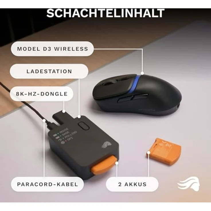 Glorious PC Gaming Race Glorious Model D 3 Wireless Mouse, kabellose Gaming-Maus mit 30K DPI-Sensor, 69 g, Schwarz – Bild 7