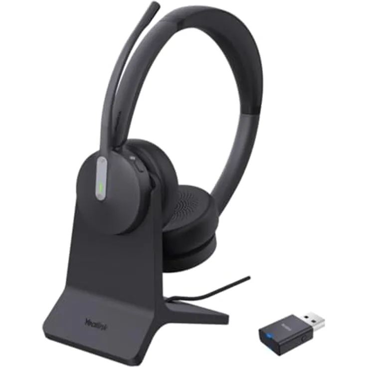 Yealink EHS62 DECT & Bluetooth Hybrid Wireless Headset, Acoustic Shield Technology 2.0, Team-zertifiziert
