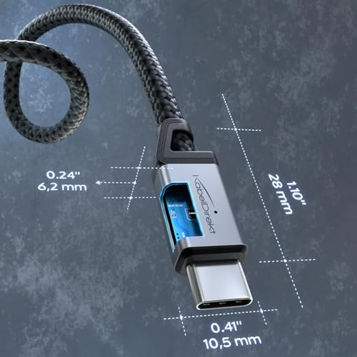 KabelDirekt USB-C-Kabel 1m, USB 2.0, 60W PD, flexibles und bruchfestes Ladekabel für Smartphones und Laptops – Bild 3