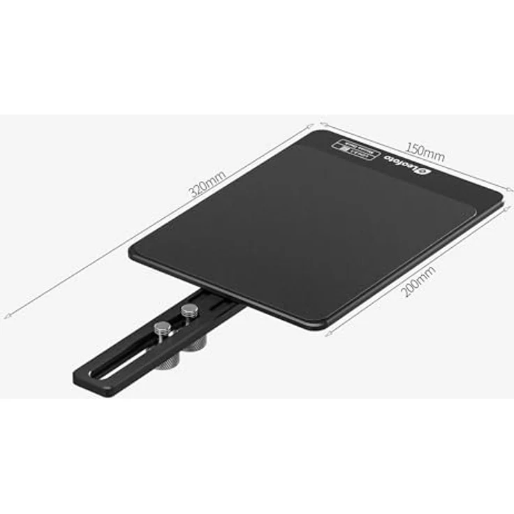 LEOFOTO Halterung LCH-3-1 Mouse Deck, 200mm x 150mm Mauspad mit 5mm Materialstärke und 60mm einstellbarem Haltearm, Aluminium-Legierung – Bild 2