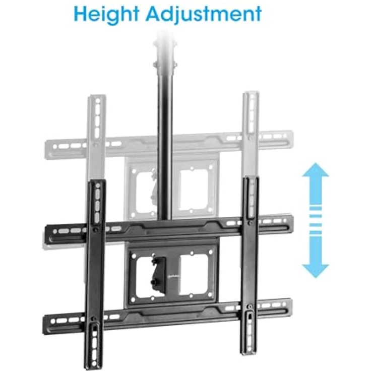 Manhattan 462051, Höhenverstellbare Full-Motion Deckenhalterung für Flachbildschirme bis 80 Zoll, -25 bis 5° Neigung, Schwarz – Bild 6