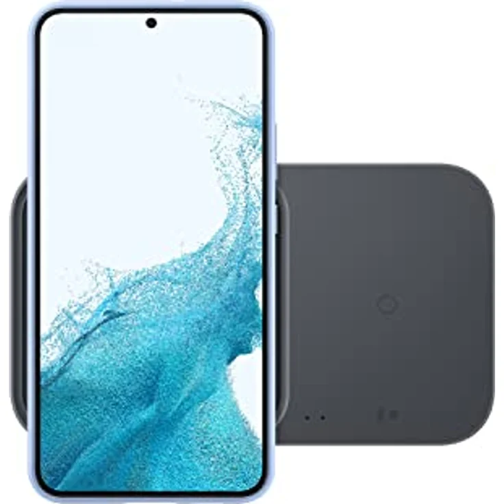 Samsung Induktions-Ladegerät 2.77A Wireless Charger Duo EP-P5400T EP-P5400TBEGEU Ausgänge USB-C Dunkelgrau – Bild 2