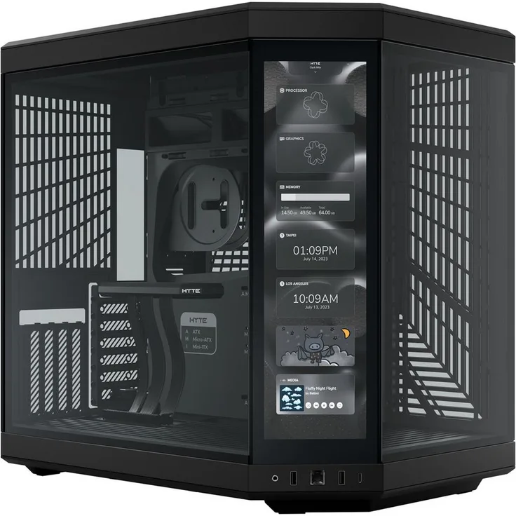 Hyte PC-Gehäuse HYTE Y70 Touch Infinite, Tower-Gehäuse, Tempered Glass, 2,5K Touchscreen