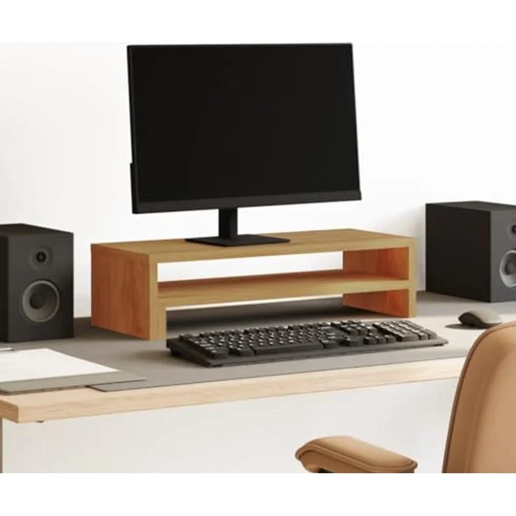 vidaXL Monitorständer Artisan-Eiche, 54x22x15 cm, Holzwerkstoff mit reichlich Stauraum, max. Belastbarkeit 25 kg – Bild 2