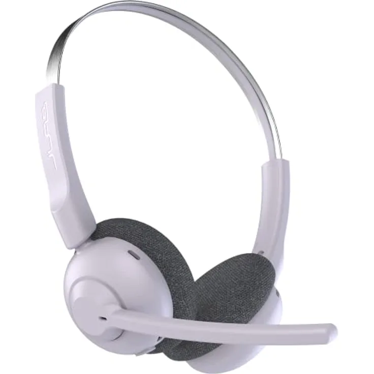 JLab Go Work Pop Wireless Headset mit Mikrofon: 50+ Std. Wiedergabezeit, Kopfhörer mit Mikrofon und Multipoint-Verbindung, Kabellos oder mit Kabel für PC & Handy, Bluetooth-Headset für Büro, Lila