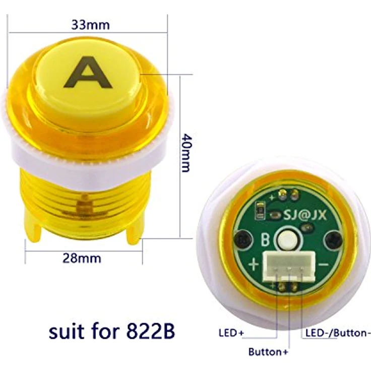 SJ@JX Arcade Game LED DIY Kit, Joystick Controller mit Zero Delay USB Encoder und BLACK SWITCH Mechanikschaltern – Bild 2