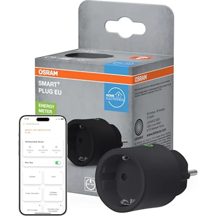 Osram Smart Plug HOMELIGHTING Smart+ Funk-Steckdose, 2300 W, Matter over WiFi, kompatibel mit Alexa, Google Home, iOS und Android – Bild 1