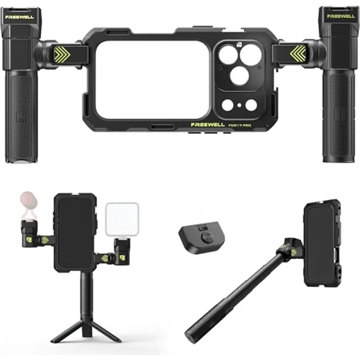 Freewell Genius Rig Cage für iPhone 17 Pro – Magnetischer Filtereinschub mit SnapClamp-Mechanismus für einfache Installation und professionelle Stabilisierung