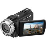 Andoer V12, 1080P Full HD Camcorder mit 16-fach Digitalzoom, 3,0 Zoll drehbarem LCD, 30 MP, Nachtsicht und Gesichtserkennung