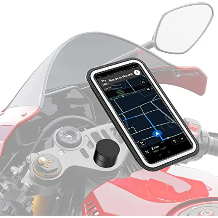 Shapeheart magnetische Handyhalterung für Stummel-Motorradlenker | Anti-Vibration | Universal 360 Drehung | Motorrad handyhalter wasserdicht, XL - Bis Smartphone bis 16,8 cm