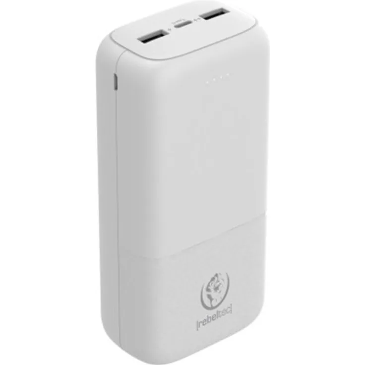 Rebeltec Powerbank P30, 30000mAh, 10W, Mobile Ladestation mit LED-Anzeige, weiß