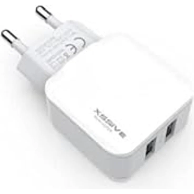 COFI 1453 Dual USB 2.1A Schnell Wandladegerät, kompaktes Reiseladegerät in weiß für schnelle Ladezeiten von Smartphones und Tablets – Bild 3