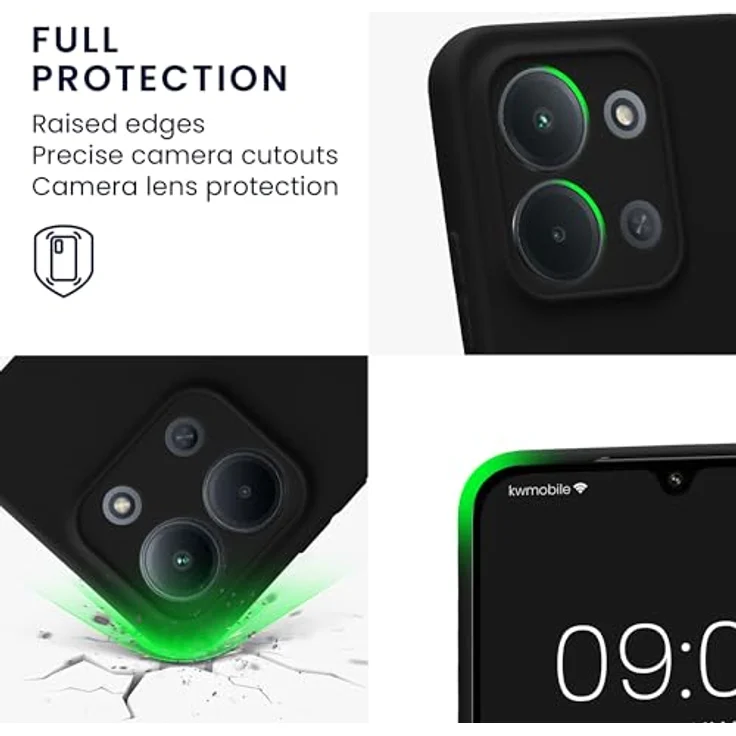 kwmobile Handyhülle kompatibel mit Xiaomi Redmi 15C / Poco C85, Silikon Case in Schwarz matt, flexible und rutschfeste Schutzhülle mit präzisen Ausschnitten – Bild 3