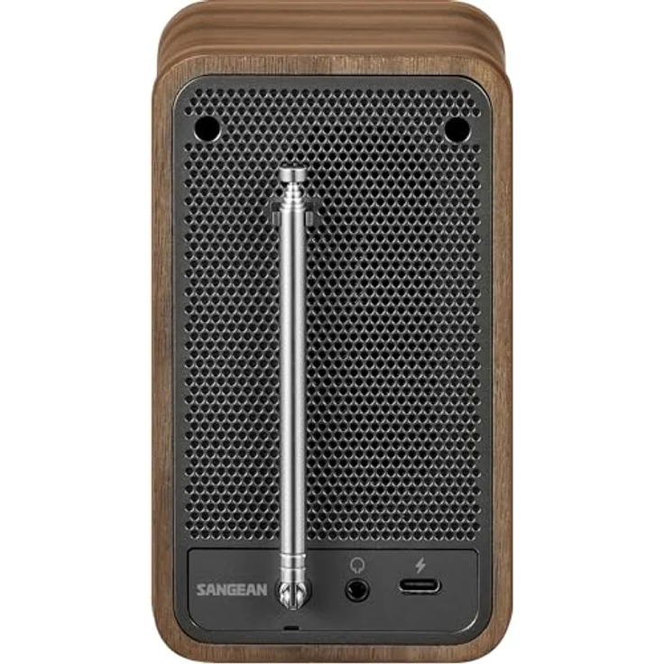 SANGEAN DDR-8 Tragbares DAB+ Radio mit Bluetooth 5.2, rotierendem OLED-Display und Echtholzfurnier-Gehäuse in Vintage Walnuss, integrierter Akku, 20 Senderplätze – Bild 3