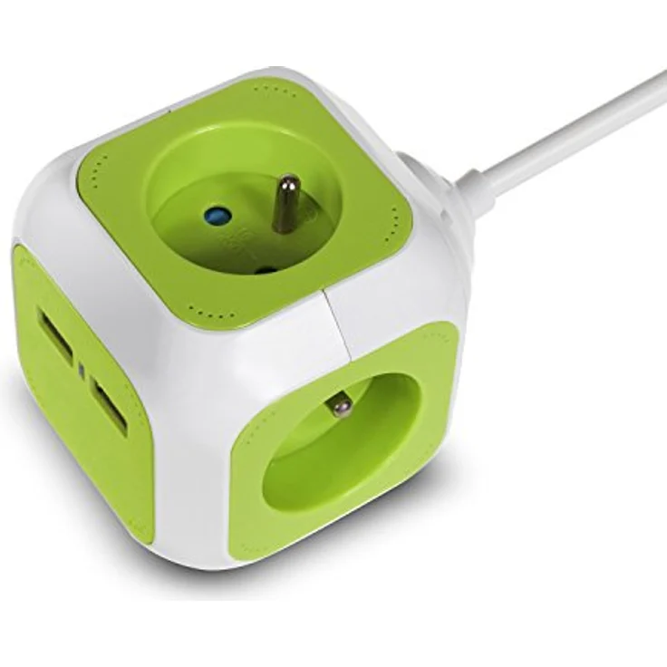 GreenBlue gb118 MagicCube Steckdose Fach, 4-fach mit 2 USB-Anschlüssen und 1,4 m Kabellänge – Bild 4