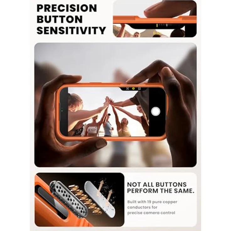 i-Blason Ares Flip Hülle für iPhone 17 Pro Max, orange, Stoßfest bis 6m, 360° Schutz, MagSafe-kompatibel – Bild 5