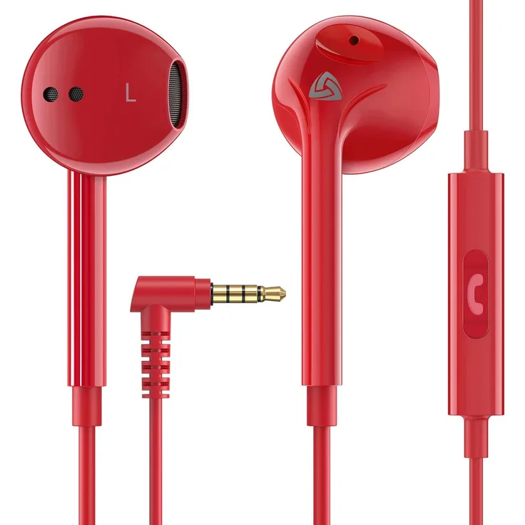LUDOS Zenith In-Ear Kopfhörer mit Kabel und Mikrofon, 3,5 mm Klinke, klarer Stereosound, bassstark, kompatibel mit iPhone, iPad, Samsung, Laptop