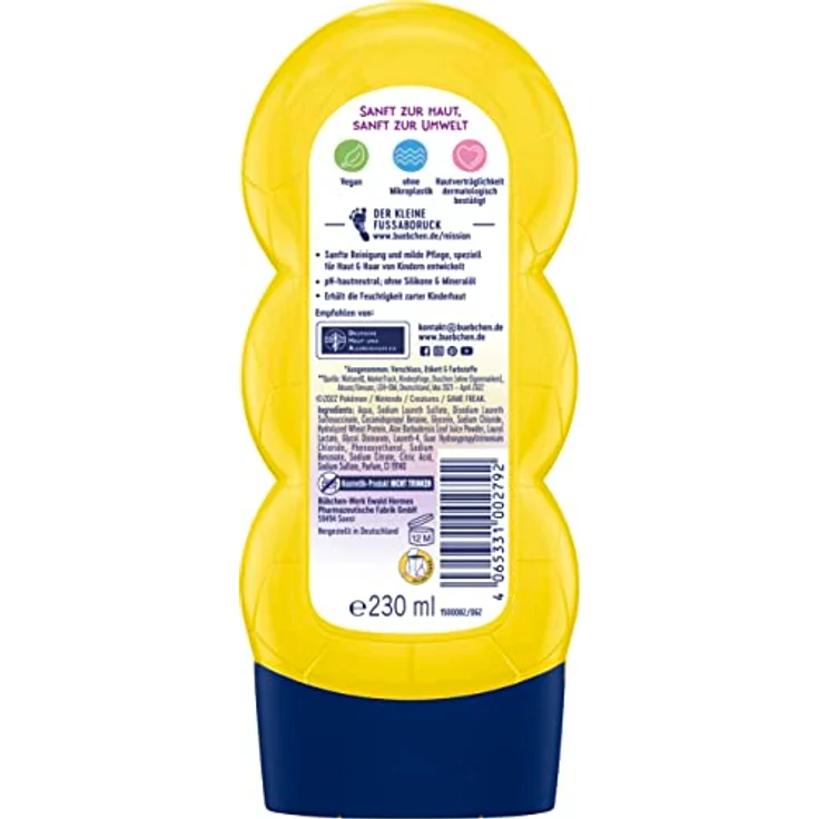 Bübchen Shampoo & Duschgel für Kinder, Pokémon Pikachu Edition, 230 ml, pH-hautneutral, vegan, ohne Mikroplastik und Silikone – Bild 2