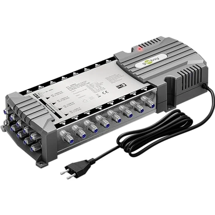 goobay 64884 Sat-Multischalter/Kompakt-Multischalter / 9 Eingänge / 16 Ausgänge / 4K, 8K UHD/DAB+ / für 16 Teilnehmer – Bild 1