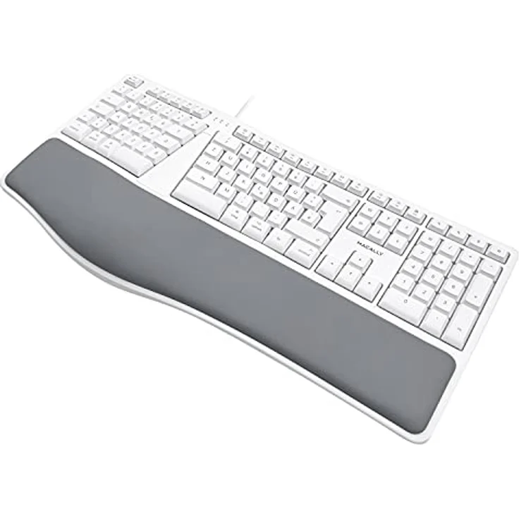 Macally MERGOKEY-DE, ergonomische USB-A-Tastatur mit Handballenauflage, QWERTZ Layout und 110 Tasten, geeignet für Mac mit macOS v10.6 oder höher – Bild 4