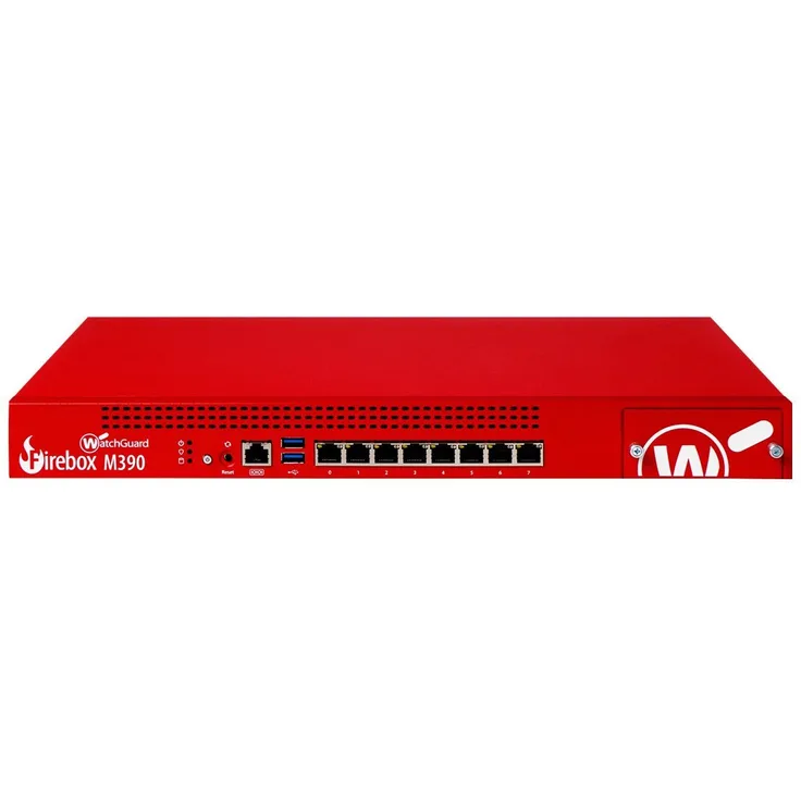 WATCHGUARD Firebox M390, Sicherheitsgerät mit hoher Verfügbarkeit, 8 Anschlüsse, 1 Jahr Standard-Support