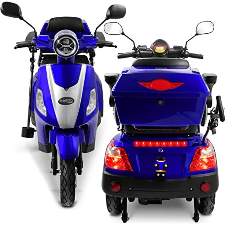 Rolektro E-Trike 25 V.3 Pro Dreirad Blau - 1000W Elektromobil - 70km Reichweite - herausnehmbarer Lithium Akku - Seniorenmobil mit Straßenzulassung – Bild 3