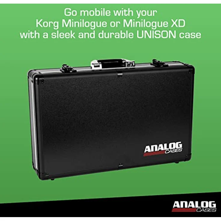 Analog Cases UNISON Case für Korg Minilogue/Minilogue XD oder vergleichbare Synthesizer (Transportkoffer, Eckschutz aus Aluminium, gepolsterter Deckel mit Tragegriff), Schwarz – Bild 2