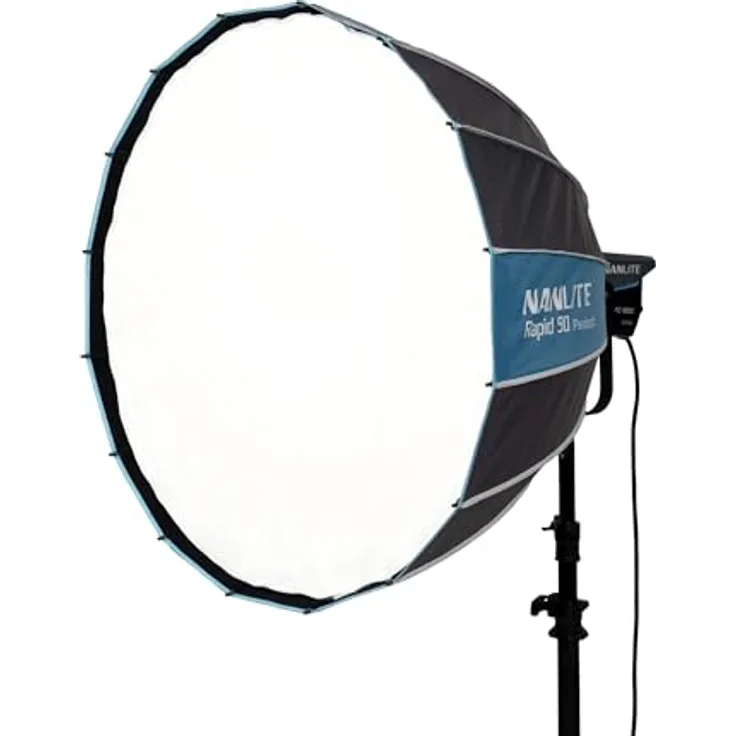 Nanlite Rapid 90, 35" Parabollichtbox mit Gitter, Bowens Halterung und Tragetasche, schnell auf- und abbaubar