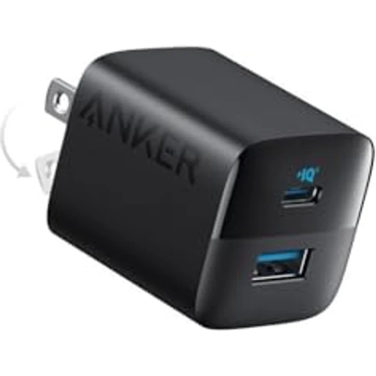 ANKER 323 Dual-Port 33W Ladegerät, schnelles USB-C und USB-A Aufladen, Schwarz – Bild 2