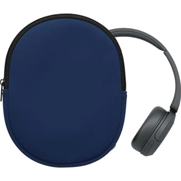 kwmobile Neopren Tasche für Sony WH-CH520 / WH-CH510 / MDR-ZX110 - Dunkelblau, Robustes Case für Headset mit integriertem Reißverschluss – Bild 1