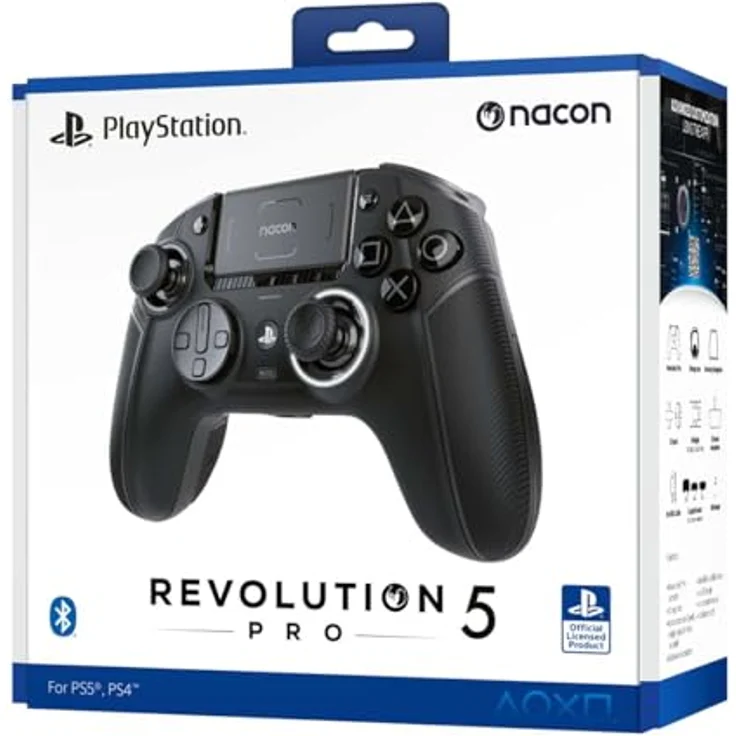 Nacon PS5 Revolution 5 Pro Controller, Schwarz - Magnetische Hall-Effekt-Technologie, Trigger-Stopps, kabellose Verbindung – Bild 1
