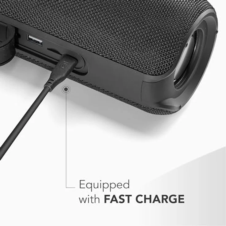 Music Sound Hype 20, Bluetooth-Lautsprecher mit 20 W Leistung, wasserdicht nach IPX6, schwarz, mit RGB-Lichtern und 5 Stunden Spielzeit – Bild 5