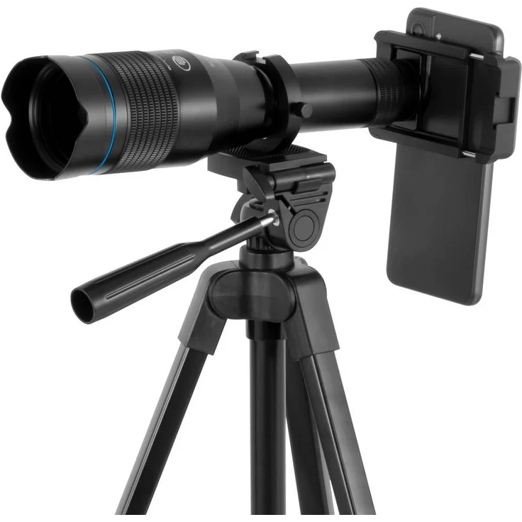 PCE Instruments PCE-TLK 60 Linsen-Teleskop, Freistehend Monokular mit 60-facher Vergrößerung, Aluminiumgehäuse und ausziehbarem Stativ (42 cm bis 116 cm)