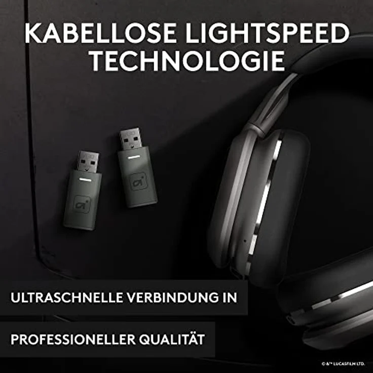 Logitech G Astro A30 Lightspeed Kabelloses Gaming Headset für PS5 - Bluetooth, 2,4Ghz, Eingebautes, abnehmbares Mikrofon, USB-C, für Playstation, Nintendo Switch, PC - The Mandalorian Edition, Silber – Bild 3