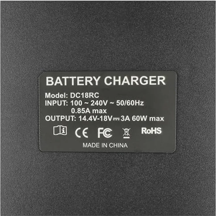 vhbw Ladegerät kompatibel mit Makita DA350DRF, für Li-Ion-Werkzeugakkus 14,4V / 18V, schwarz, 1x Akkusteckplatz, Input AC 110-240V – Bild 5