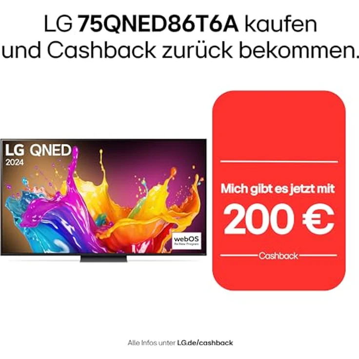 LG 75QNED86T6A TV 75" (190 cm) QNED Fernseher mit α8 4K AI-Prozessor und bis zu 120Hz, Schwarz [Modelljahr 2024] – Bild 2