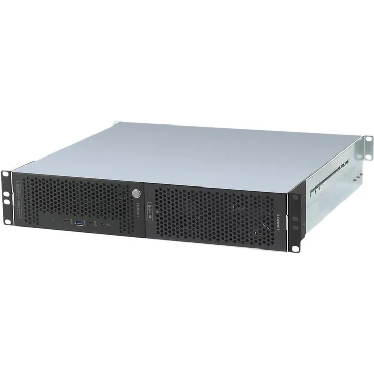 Sonnet DuoModo xMac mini/eGPU Rackmount System, Festplattengehäuse aus robustem Stahl, Schwarz
