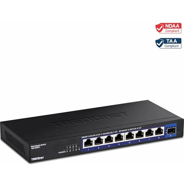 TRENDnet TEG-S5091 9-Port Unmanaged 2,5G Switch mit 10G SFP+Port, 8 x 2,5GBASE-T Ports, lüfterlos, Schwarz – Bild 5