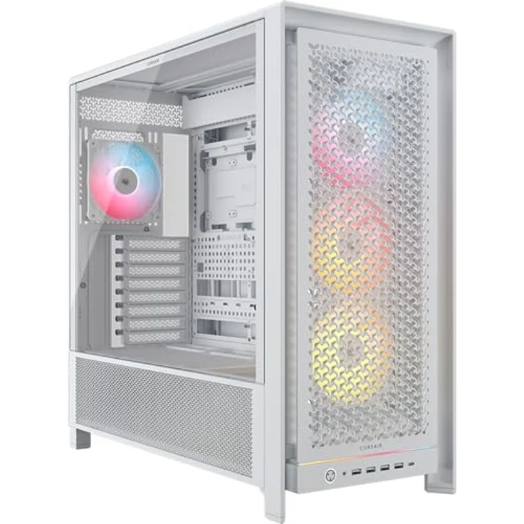 Corsair Frame 5000D RS ARGB Midi-Tower, E-ATX, Tempered Glass, weiß, mit 14 Lüfterplätzen und 4 vorinstallierten RGB-Lüftern – Bild 1