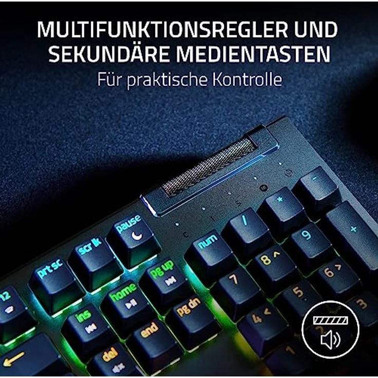 Razer BlackWidow V4 X - Mechanische Gaming-Tastatur mit Razer Chroma RGB (Mechanische Razer Green Switches, 6 eigene Makro-Tasten, Doubleshot-ABS-Tastenkappen) QWERTY US-Layout | Schwarz – Bild 4