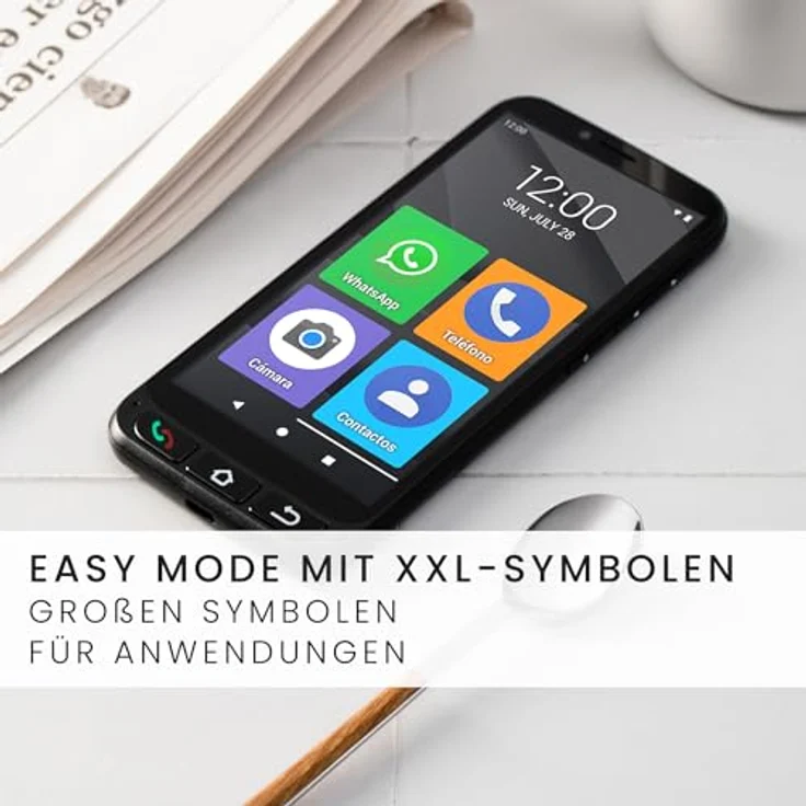 SPC Zeus 4G Pro + Gehäuse - Smartphone für Senioren | 4GB RAM, 64GB ROM, Android 11, 13MP Kamera, Ladestation, 5,5", Schwarz – Bild 2