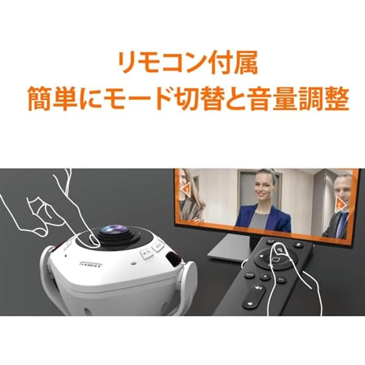 j5Create JVU368-N 360°-AI-gesteuerte Webcam mit Freisprecheinrichtung (2.10 Mpx), Weiss – Bild 4